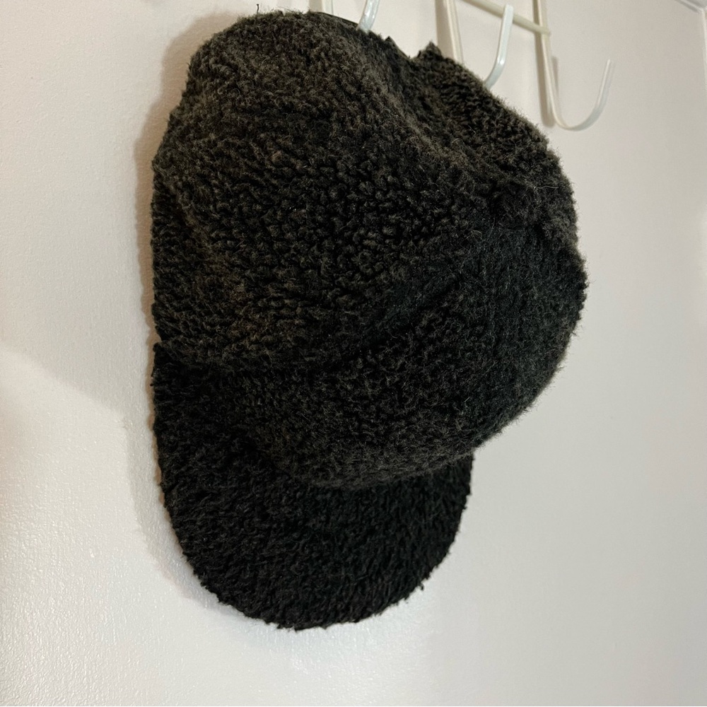 Mostly Heard Rarely Seen Hat Cap Fuzzy Textured Solid Black Adjustable